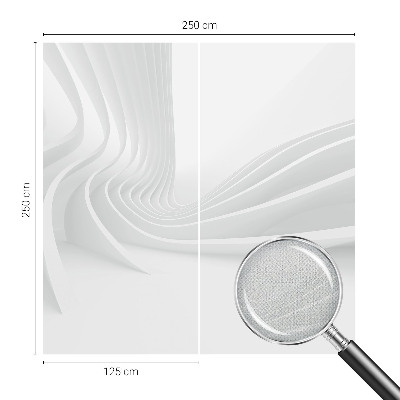 Removable wall mural with a fluid lines design