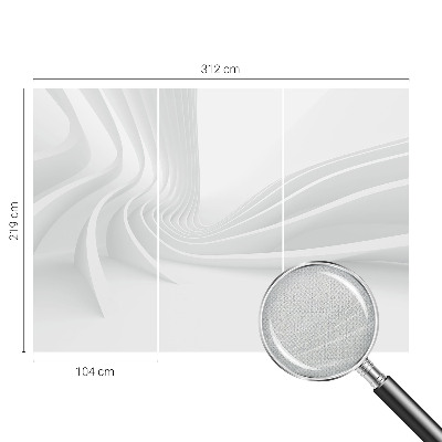 Removable wall mural with a fluid lines design