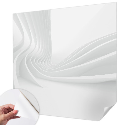 Removable wall mural with a fluid lines design
