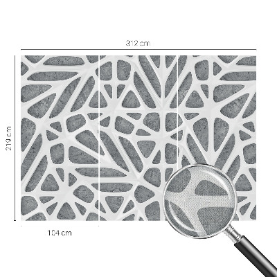 Peel and stick wall mural for kids' room with a geometric network design