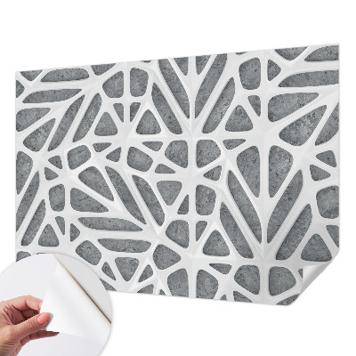 Peel and stick wall mural for kids' room with a geometric network design