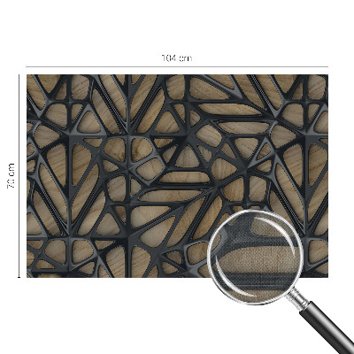 Children's wall mural with a wooden net motif