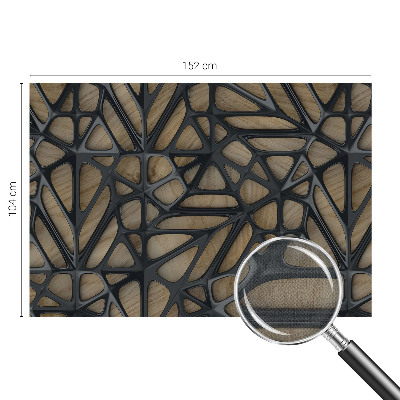 Children's wall mural with a wooden net motif