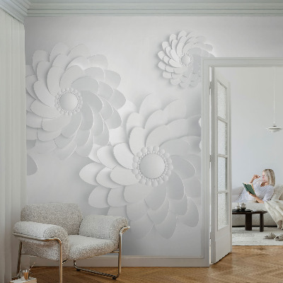Baby room wall mural with a floral elegance design