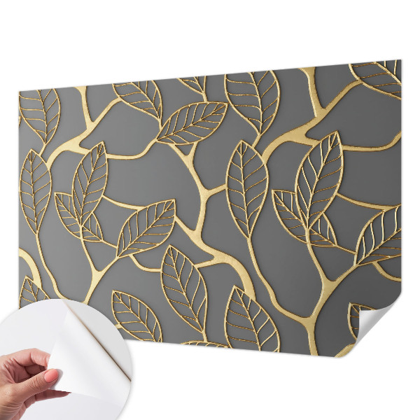 Peel and stick wallpaper mural with an elegant leaves design