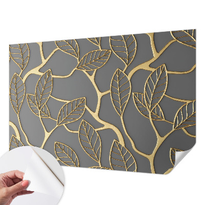 Peel and stick wallpaper mural with an elegant leaves design