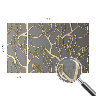 Peel and stick wallpaper mural with an elegant leaves design