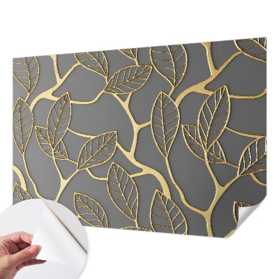 Peel and stick wallpaper mural with an elegant leaves design