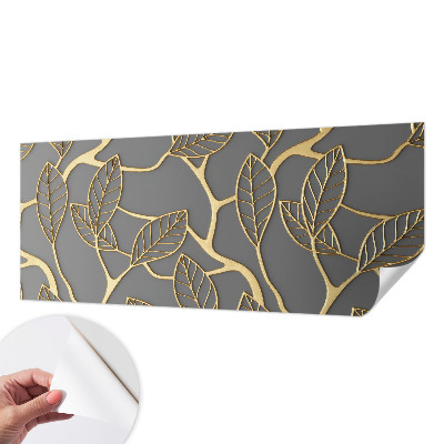 Peel and stick wallpaper mural with an elegant leaves design