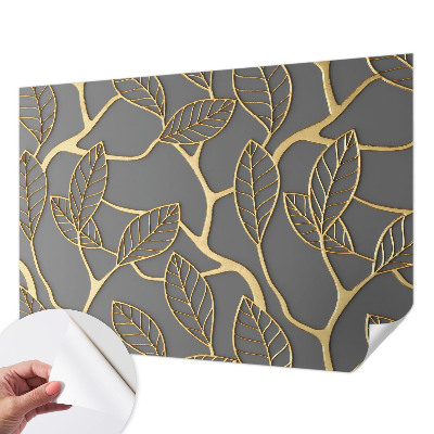 Peel and stick wallpaper mural with an elegant leaves design