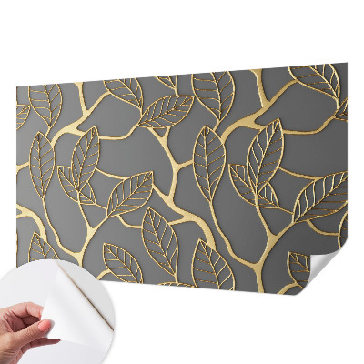 Peel and stick wallpaper mural with an elegant leaves design