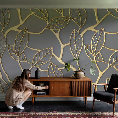 Peel and stick wallpaper mural Elegant leaves