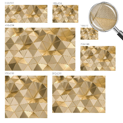 Self-adhesive wall mural with triangular patterns