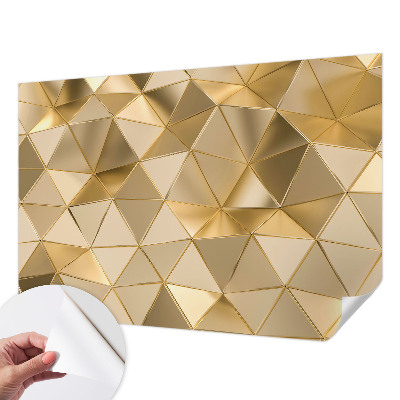 Self-adhesive wall mural with triangular patterns