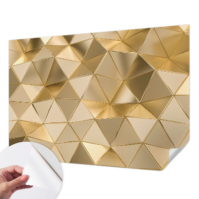 Self-adhesive wall mural with triangular patterns