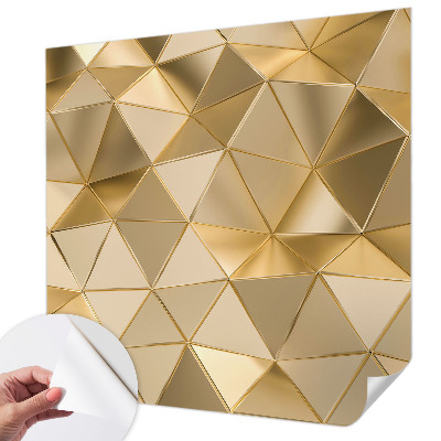 Self-adhesive wall mural with triangular patterns