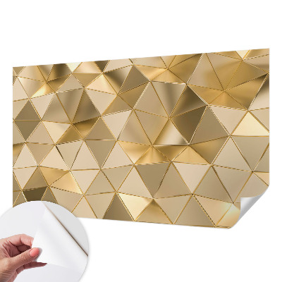 Self-adhesive wall mural with triangular patterns