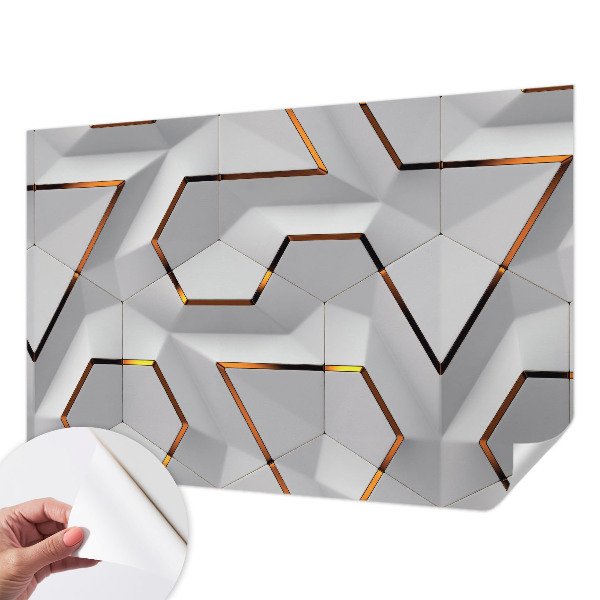 Self-adhesive photo wallpaper with three-dimensional patterned design
