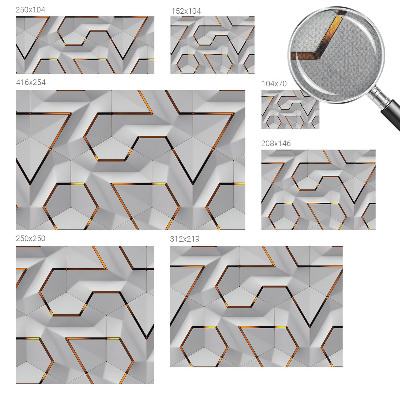 Self-adhesive photo wallpaper with three-dimensional patterned design