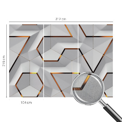 Self-adhesive photo wallpaper with three-dimensional patterned design