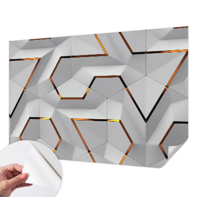 Self-adhesive photo wallpaper with three-dimensional patterned design