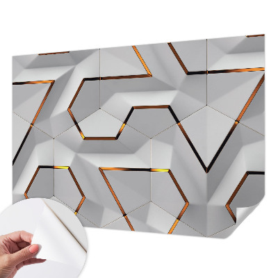 Self-adhesive photo wallpaper with three-dimensional patterned design