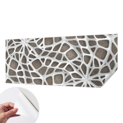 Removable wall mural with a geometric network pattern