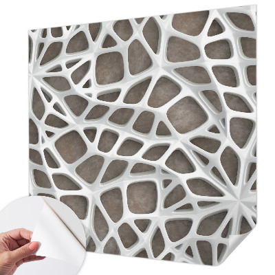 Removable wall mural with a geometric network pattern