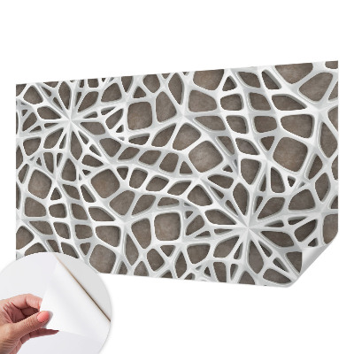 Removable wall mural with a geometric network pattern