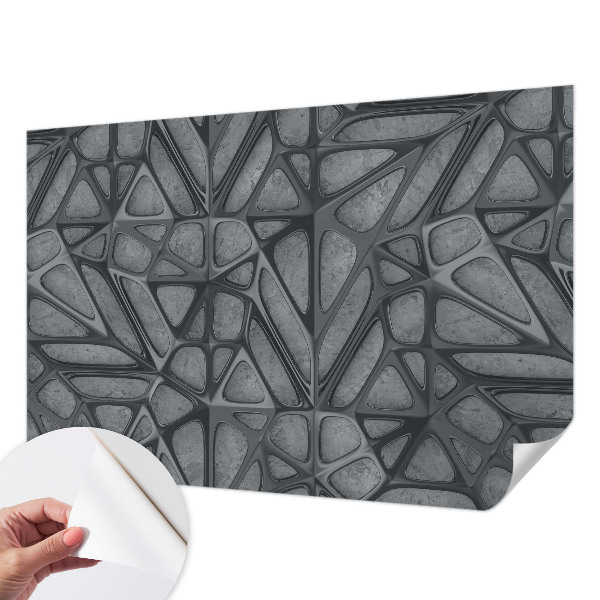 Peel and stick wall mural for bedroom with geometric patterns
