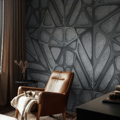 Peel and stick wall mural for bedroom with geometric patterns