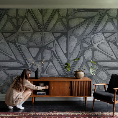 Peel and stick wall mural for bedroom with geometric patterns
