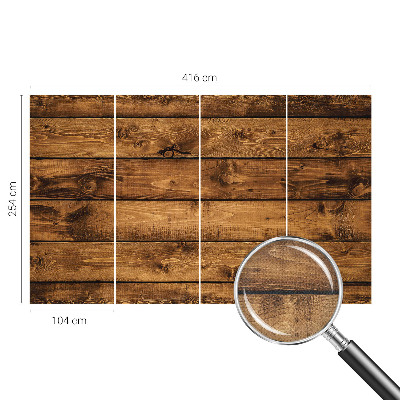 Removable wall mural wallpaper with a wooden boards design
