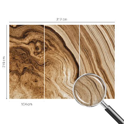 Peel and stick wall mural for living room with a natural wood grain finish