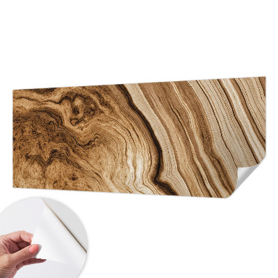 Peel and stick wall mural for living room with a natural wood grain finish