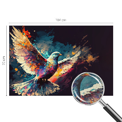 3D wall mural with a colorful bird motif