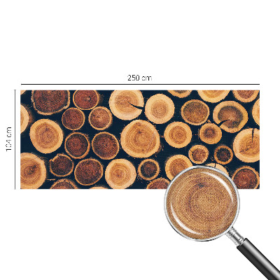 3D photo wallpaper mural with a wooden circles design