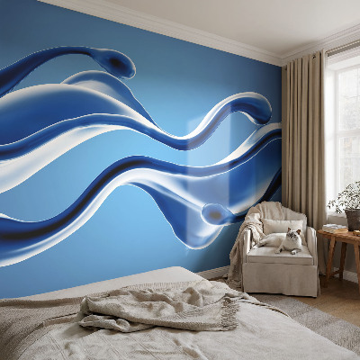 Nursery wall mural with an abstract lightness design