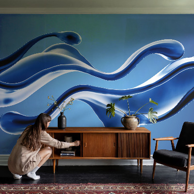 Nursery wall mural with an abstract lightness design