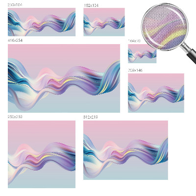 Children's wall mural with colorful wave design