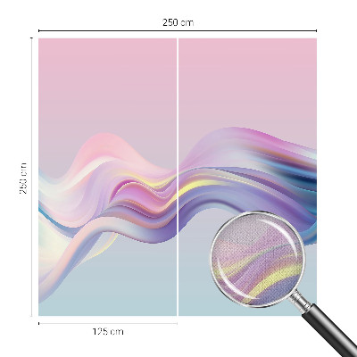 Children's wall mural with colorful wave design