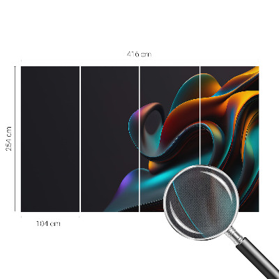 Baby room wall mural with a colorful swirl design
