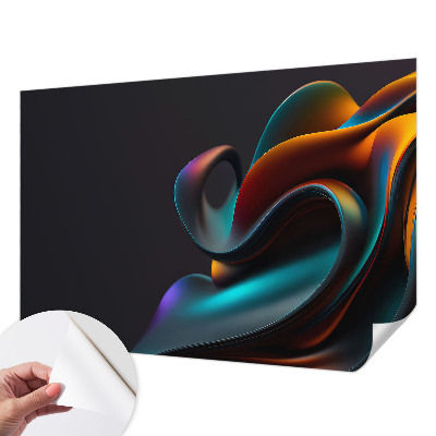 Baby room wall mural with a colorful swirl design
