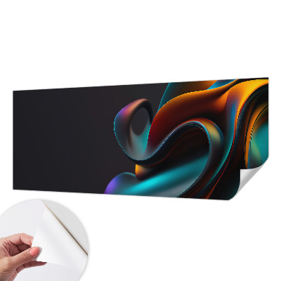 Baby room wall mural with a colorful swirl design