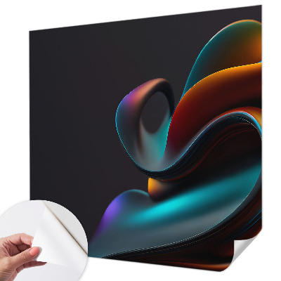 Baby room wall mural with a colorful swirl design