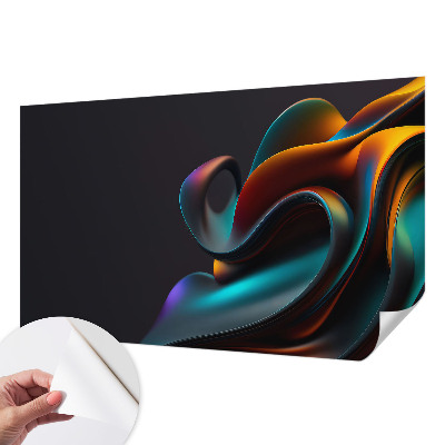 Baby room wall mural with a colorful swirl design