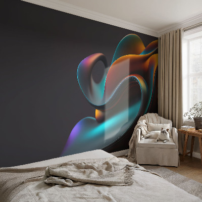 Baby room wall mural with a colorful swirl design