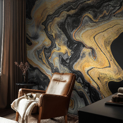 Peel and stick wallpaper mural with a kaleidoscope of lines design