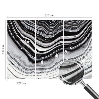 Self-adhesive wall mural with an optical waves design