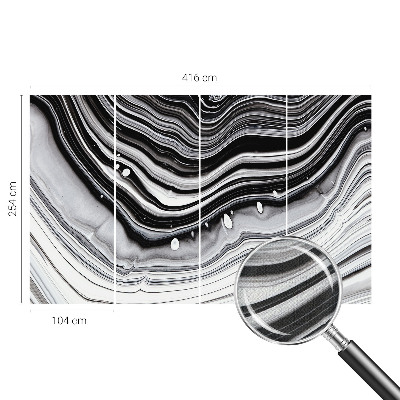 Self-adhesive wall mural with an optical waves design
